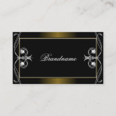 ラグジュアリーブラックゴールデンスパークルジュエリー華美オーナメント 名刺 (正面)