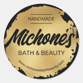 ラグジュアリーブラックゴールドフォイルモダンカスタムビジネス ラウンドシール