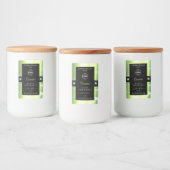 ラグジュアリーブラックシャイニーライトグリーンのロゴ製品ラベル フードラベル (ボトル)