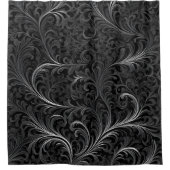 ラグジュアリーブラックシャワーカーテン シャワーカーテン (正面)