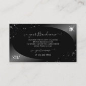 ラグジュアリーブラックシルバーグリッタースターズジュエリーイニシャル 名刺 (裏面)