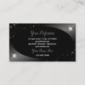 ラグジュアリーブラックシルバーグリッタースターズジュエリースタイリッシュ 名刺 (裏面)
