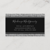 ラグジュアリーブラックシルバースパークルドリッピンググリッター 名刺 (裏面)