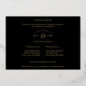 ラグジュアリーブラックトレンディー2写真ゴ実在ンドロン 箔招待状 (裏面)