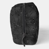 ラグジュアリーブラックバックグラウンドホワイトスパークルズモノグラム ドップキット (右)