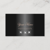 ラグジュアリーブラックバラきらめく金ゴールドスタイリッシュダイヤモンド 名刺 (正面)