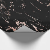 ラグジュアリーブラックバラゴールドフォイルマーブル ラッピングペーパー (角)