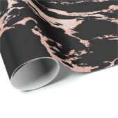 ラグジュアリーブラックバラゴールドフォイルマーブル ラッピングペーパー (ロールコーナー)