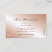 ラグジュアリーブラックバラ金ゴールドきらめくダイヤモンドイニシャル 名刺 (裏面)