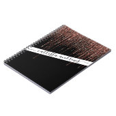 ラグジュアリーブラックバラ金ゴールドスパークリーグリッターフリンジ ノートブック (左側)