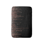 ラグジュアリーブラックバラ金ゴールドスパークリーグリッターフリンジ バスマット (正面縦)