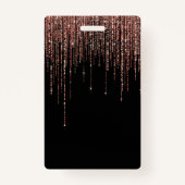 ラグジュアリーブラックバラ金ゴールドスパークリーグリッターフリンジ バッジ (裏面)