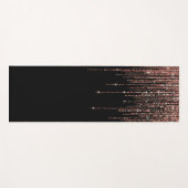 ラグジュアリーブラックバラ金ゴールドスパークリーグリッターフリンジ ヨガマット (正面(横))