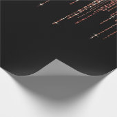 ラグジュアリーブラックバラ金ゴールドスパークリーグリッターフリンジ ラッピングペーパー (角)