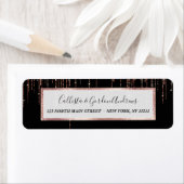 ラグジュアリーブラックバラ金ゴールドスパークリーグリッターフリンジ ラベル (インサイチュ)