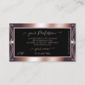 ラグジュアリーブラックバラ金ゴールドスパークルジュエリーイニシャル 名刺 (裏面)