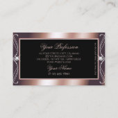 ラグジュアリーブラックバラ金ゴールドスパークルジュエリーオーナメント 名刺 (裏面)