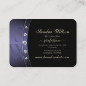 ラグジュアリーブラックバラ金ゴールドブルーモノグラムジュエリー 名刺 (裏面)