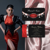 ラグジュアリーブラックバラ金ゴールドレッドウィズモノグラムダイヤモンド 名刺