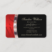 ラグジュアリーブラックバラ金ゴールドレッドウィズモノグラムダイヤモンド 名刺 (裏面)