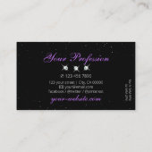 ラグジュアリーブラックピンクアンドパープルグリッタースタースタイリッシュズ 名刺 (裏面)