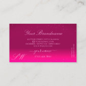 ラグジュアリーブラックピンクスパークルダイヤモンドモノグラムトレンディー 名刺 (裏面)