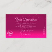 ラグジュアリーブラックピンクスパークルダイヤモンド追加ロゴモダン 名刺 (裏面)