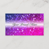 ラグジュアリーブラックピンクパープルスパークルグリッター スタイリッシュ 名刺 (正面)