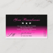 ラグジュアリーブラックピンクホワイトグラデーションモノグラムダイヤモンド 名刺 (裏面)