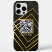 ラグジュアリーブラックフォンカスタムケースとQRコード Case-Mate iPhoneケース (裏面)