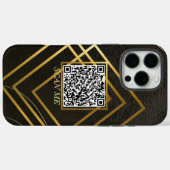 ラグジュアリーブラックフォンカスタムケースとQRコード Case-Mate iPhoneケース (裏面 (横))
