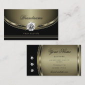 ラグジュアリーブラックプラチナムカラーズブライトダイヤフェイクモンド 名刺 (正面/裏面)
