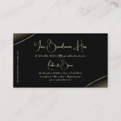 ラグジュアリーブラックホワイトゴールドデコールダイヤモンドと写真 名刺 (裏面)