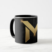 ラグジュアリーブラックマグアルファベット マグカップ (正面左)