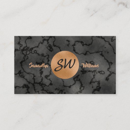 ラグジュアリーブラックマーブルアンドコッパープロフェッショナル 名刺 (正面)