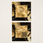ラグジュアリーブラックマーブルアンドゴールドフォイルビジネスカード (正面&裏面)