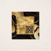 ラグジュアリーブラックマーブルアンドゴールドフォイルビジネスカード (裏面)