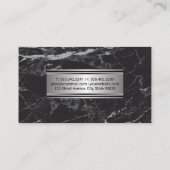ラグジュアリーブラックマーブル | Chefアイコンメタリックバナー 名刺 (裏面)