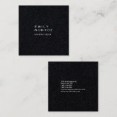 ラグジュアリーブラックモダンミニマルプロフェッショナルスクエア スクエア名刺 (正面/裏面)