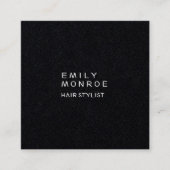 ラグジュアリーブラックモダンミニマルプロフェッショナルスクエア スクエア名刺 (正面)