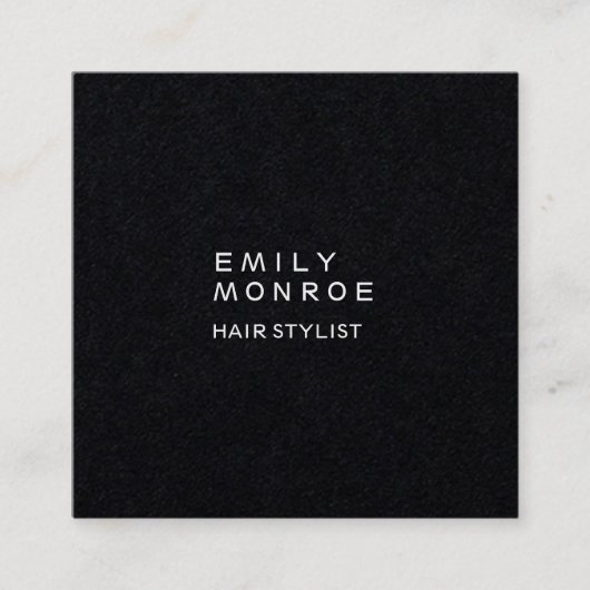 ラグジュアリーブラックモダンミニマルプロフェッショナルスクエア スクエア名刺 (正面)