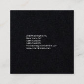 ラグジュアリーブラックモダンミニマルプロフェッショナルスクエア スクエア名刺 (裏面)