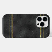 ラグジュアリーブラックモノクローム背景サムスン iPhoneケース (裏面横)