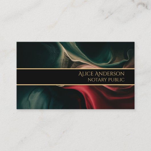 ラグジュアリーブラックレッド金ゴールドエレガントグレームシック 名刺 (正面)