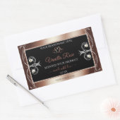 ラグジュアリーブラックロセゴールドShimmery Decor製品ラベル 長方形シール (封筒)