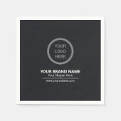 ラグジュアリーブラック企業ブランドイベントプロモーションロゴ スタンダードカクテルナプキン (正面)