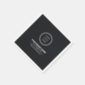 ラグジュアリーブラック企業ブランドイベントプロモーションロゴ スタンダードカクテルナプキン (角)