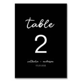 ラグジュアリーブラック結婚スクリプト テーブルナンバー (裏面)