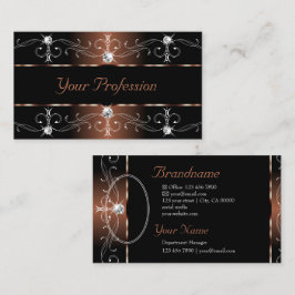 ラグジュアリーブラック華美ブラウン縁どジュエリーの写真を追加 名刺