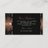 ラグジュアリーブラック華美ブラウン縁ど宝石オーナメント 名刺 (裏面)